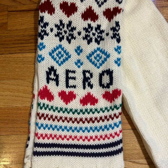 NWOT Womens Juniors Aeropostale Ivory Multicolor Fringed Scarf OS - Picture 5 of 5